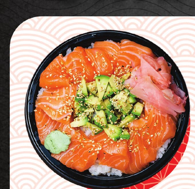 Salmon chirashi bowl at Katai Sushi